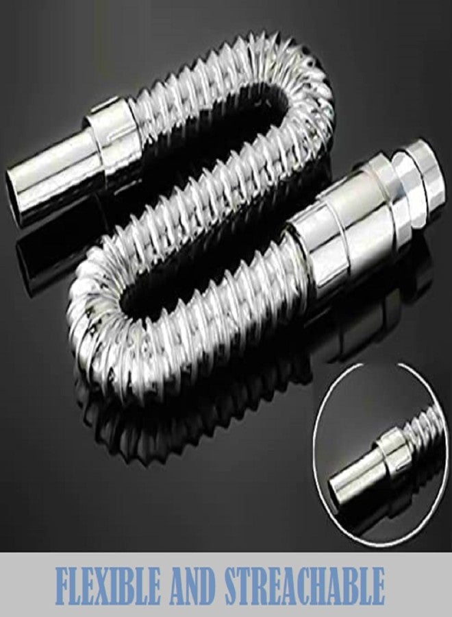PEFKO PFK028 PVC Water Outlet Flexible & Streachable Waste Pipe for Bathroom Wash Basin/Kitchen Sink (CHROME FINISH, PACK OF 2) - Image 5
